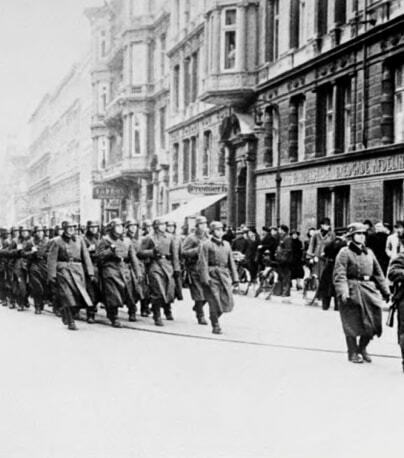 Парад немецких войск в Копенгагене. Дания, 20 апреля 1940 г. собрание Гцмсир 